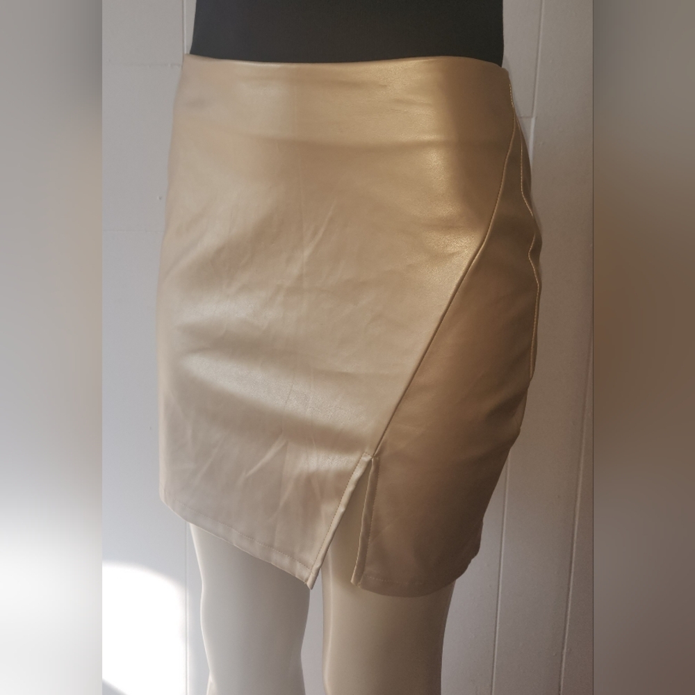 Windsor Gold Faux Leather Skirt